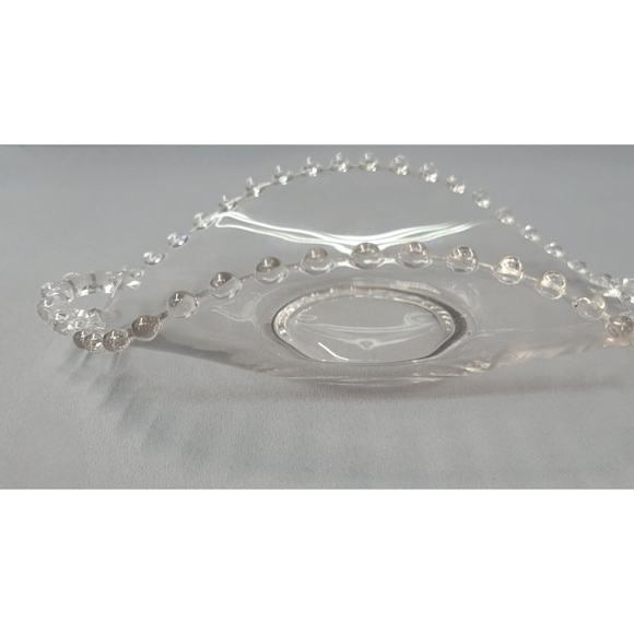Imperial Candlewick Clear Glass Candy Dish Bowl Server Double Handle Fluted - Picture 5 of 10